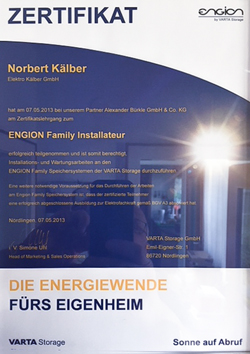 Zertifikat ENGION Family Installateur