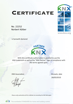 Zertifikat KNX Partner